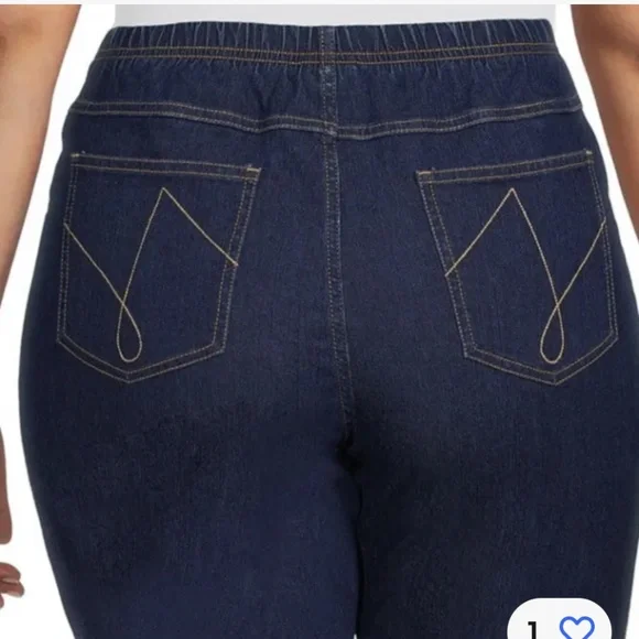 Just My Size Women’s Plus 4 Pocket Pull On Dark Indigo Shorts Size 3X NEW - Picture 9 of 9